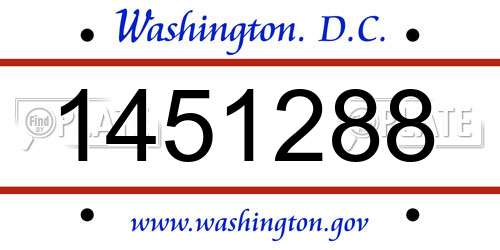 1451288 District Of Columbia License Plate