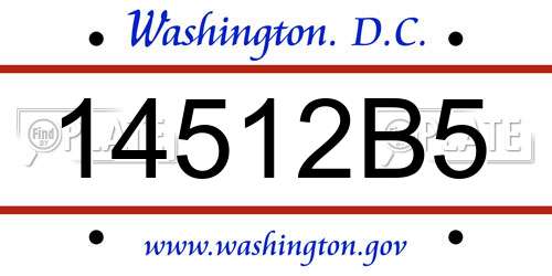 14512B5 District Of Columbia License Plate