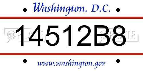 14512B8 District Of Columbia License Plate
