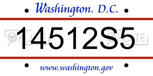 14512S5 District Of Columbia License Plate