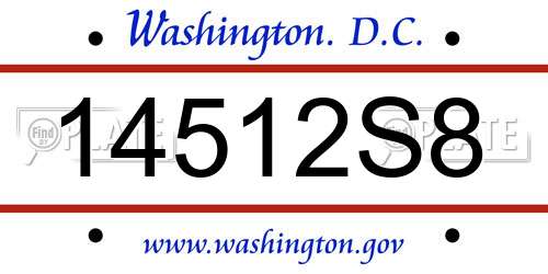 14512S8 District Of Columbia License Plate
