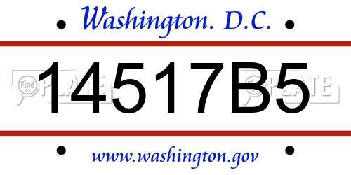 14517B5 District Of Columbia License Plate