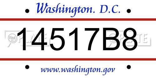 14517B8 District Of Columbia License Plate