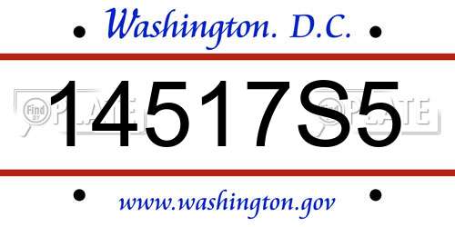 14517S5 District Of Columbia License Plate