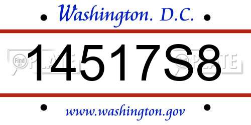 14517S8 District Of Columbia License Plate