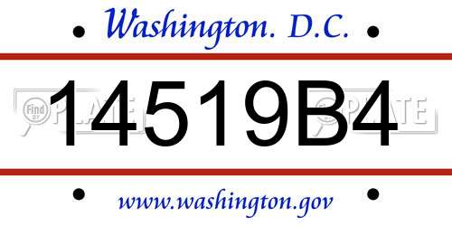 14519B4 District Of Columbia License Plate