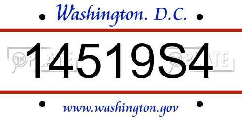 14519S4 District Of Columbia License Plate