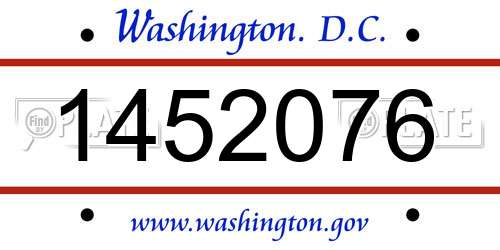 1452076 District Of Columbia License Plate