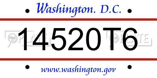 14520T6 District Of Columbia License Plate