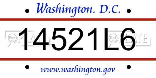 14521L6 District Of Columbia License Plate
