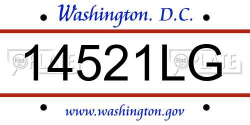 14521LG District Of Columbia License Plate