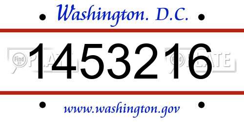 1453216 District Of Columbia License Plate