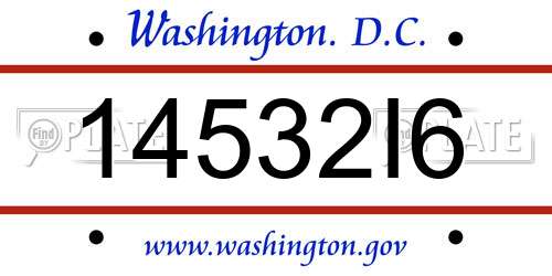 14532I6 District Of Columbia License Plate