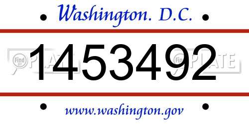 1453492 District Of Columbia License Plate