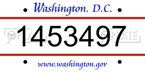 1453497 District Of Columbia License Plate