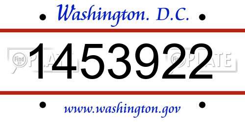 1453922 District Of Columbia License Plate
