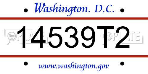 14539T2 District Of Columbia License Plate