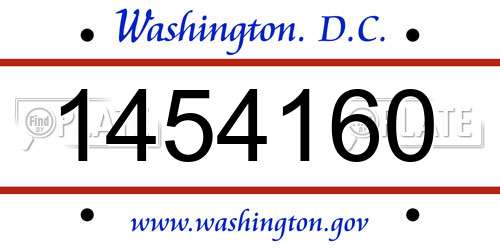 1454160 District Of Columbia License Plate