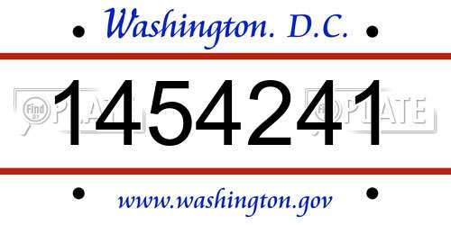 1454241 District Of Columbia License Plate