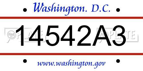 14542A3 District Of Columbia License Plate