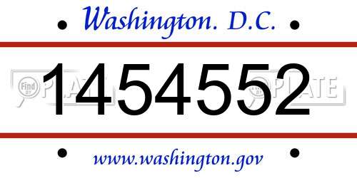 1454552 District Of Columbia License Plate