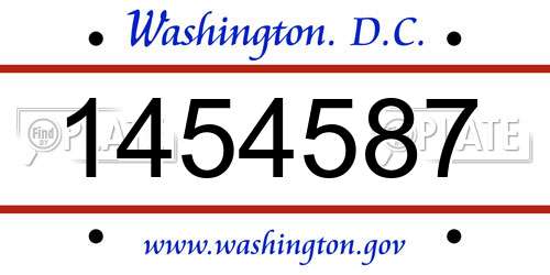 1454587 District Of Columbia License Plate