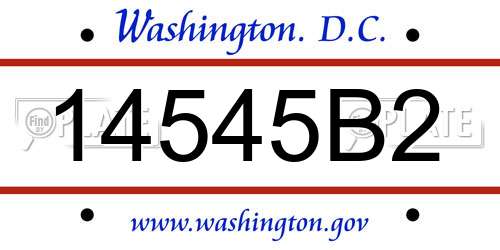 14545B2 District Of Columbia License Plate