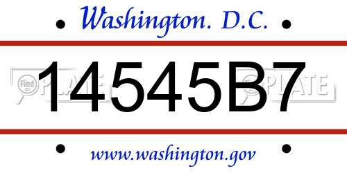 14545B7 District Of Columbia License Plate