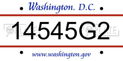 14545G2 District Of Columbia License Plate