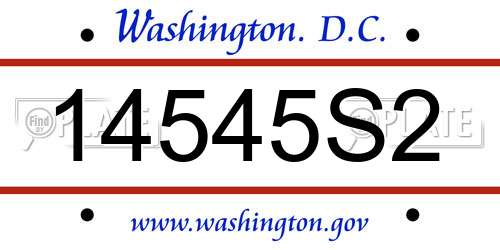 14545S2 District Of Columbia License Plate