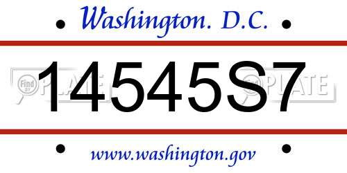 14545S7 District Of Columbia License Plate