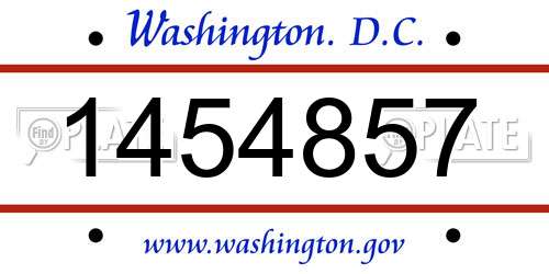 1454857 District Of Columbia License Plate