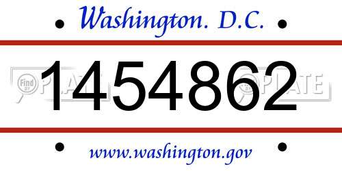 1454862 District Of Columbia License Plate