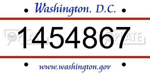1454867 District Of Columbia License Plate