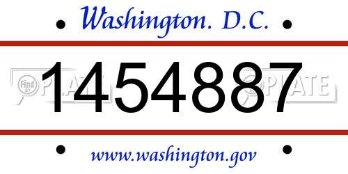 1454887 District Of Columbia License Plate