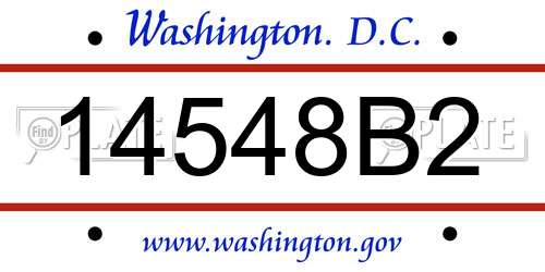 14548B2 District Of Columbia License Plate