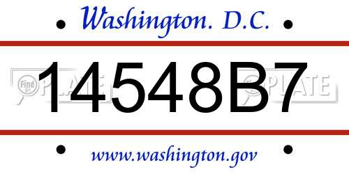 14548B7 District Of Columbia License Plate