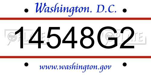 14548G2 District Of Columbia License Plate