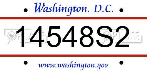 14548S2 District Of Columbia License Plate