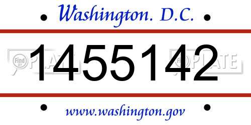1455142 District Of Columbia License Plate