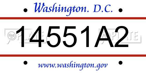 14551A2 District Of Columbia License Plate
