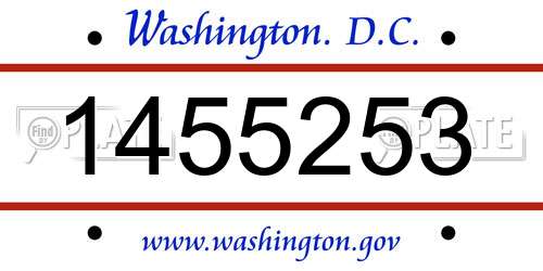 1455253 District Of Columbia License Plate