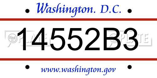 14552B3 District Of Columbia License Plate