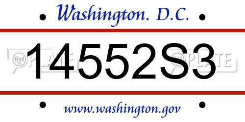 14552S3 District Of Columbia License Plate
