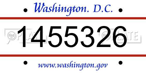 1455326 District Of Columbia License Plate