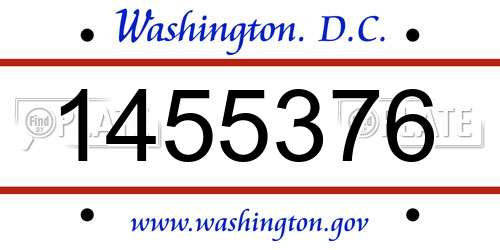 1455376 District Of Columbia License Plate