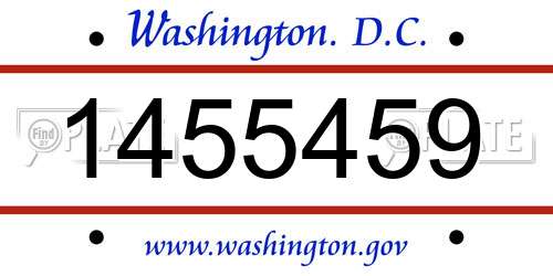 1455459 District Of Columbia License Plate