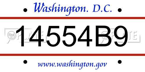 14554B9 District Of Columbia License Plate