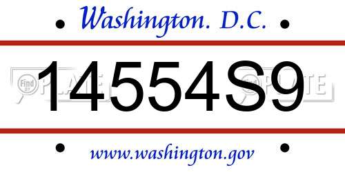 14554S9 District Of Columbia License Plate
