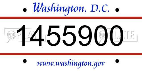 1455900 District Of Columbia License Plate